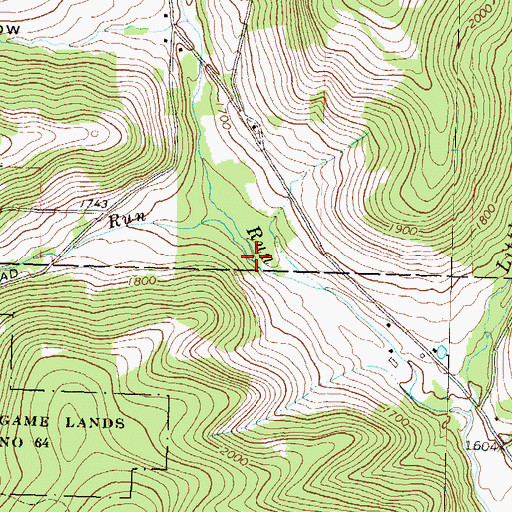 Topographic Map of Stonylick Run, PA