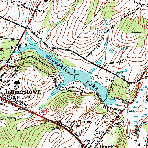 Topographic Map of Stoughton Lake, PA