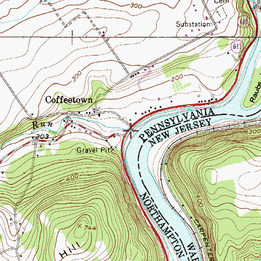 Topographic Map of Stouts Valley, PA