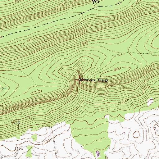 Topographic Map of Stover Gap, PA