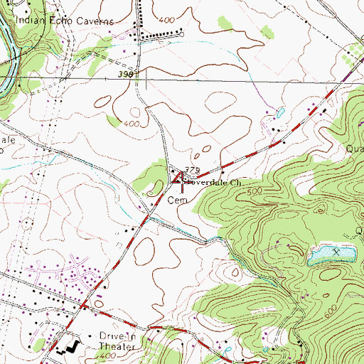 Topographic Map of Stoverdale United Methodist Church, PA