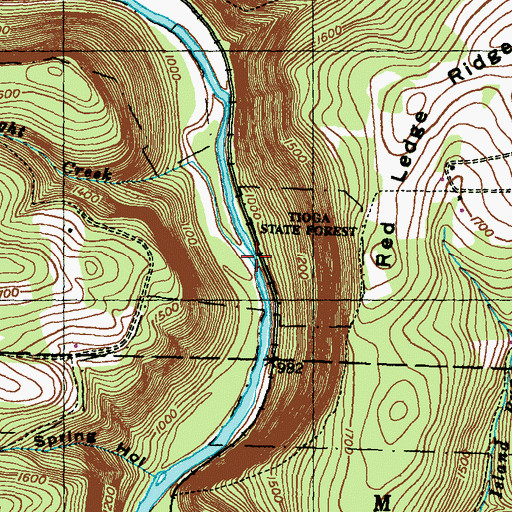 Topographic Map of Straight Creek, PA