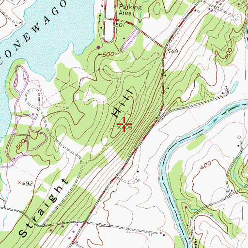Topographic Map of Straight Hill, PA