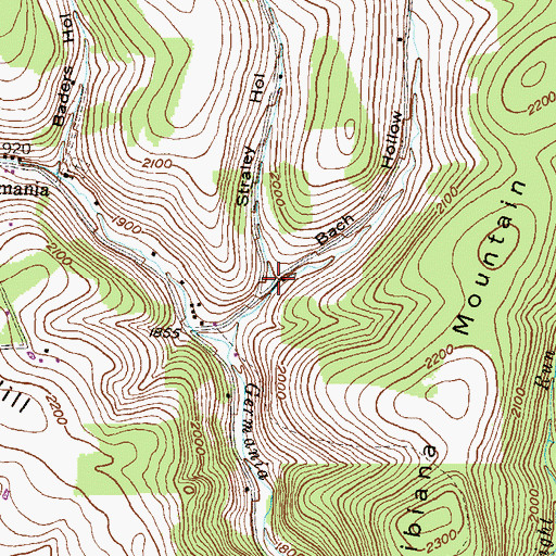 Topographic Map of Straley Hollow, PA