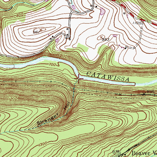Topographic Map of Stranger Hollow, PA