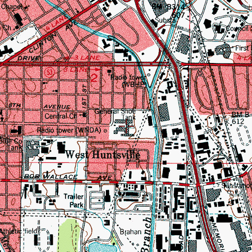 Topographic Map of General Shoe Tank, AL