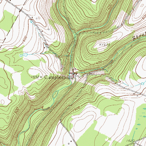 Topographic Map of Streby Run, PA