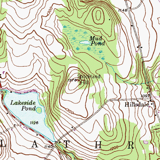 Topographic Map of Strickland Hill, PA