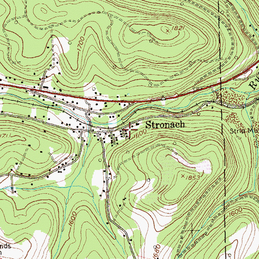 Topographic Map of Stronach, PA