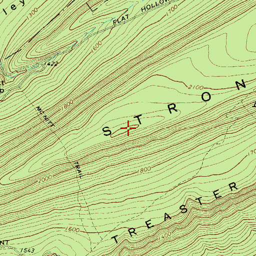 Topographic Map of Strong Mountain, PA