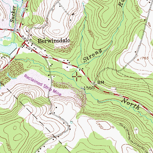 Topographic Map of Strong Run, PA