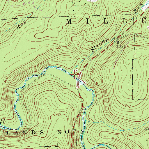 Topographic Map of Stroup Run, PA