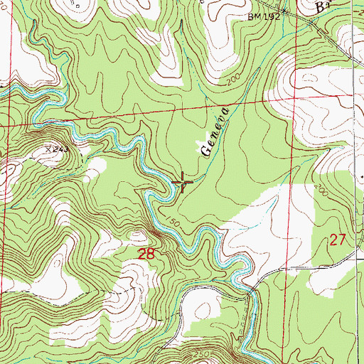 Topographic Map of Geneva Branch, AL