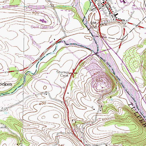 Topographic Map of Stump Cemetery, PA