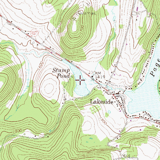 Topographic Map of Stump Pond, PA