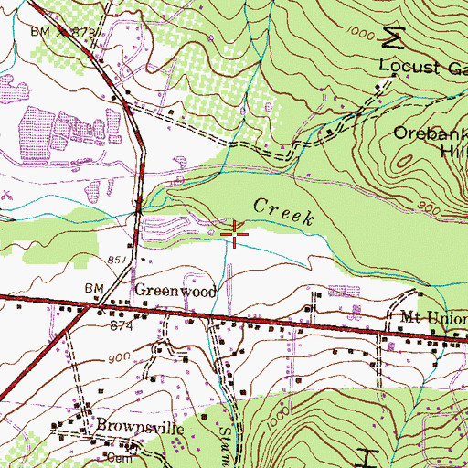 Topographic Map of Stump Run, PA