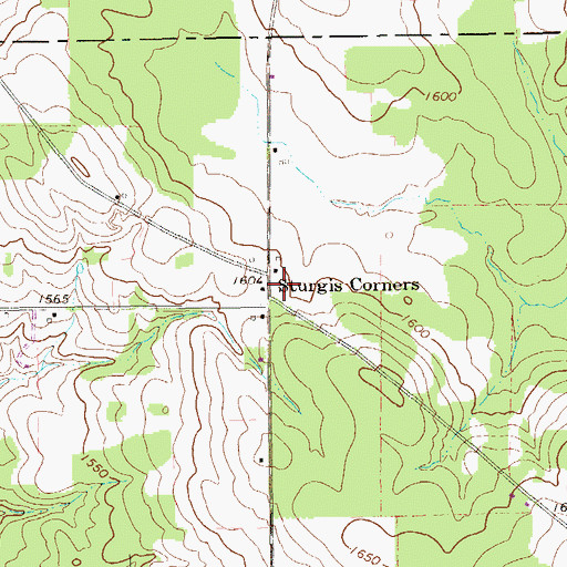 Topographic Map of Sturgis Corners, PA
