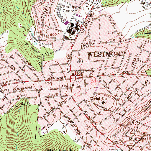 Topographic Map of Stutzman School, PA