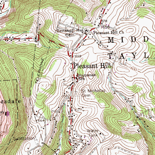 Topographic Map of Stutzman School, PA