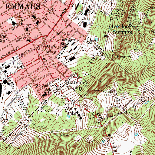 Topographic Map of Suamme Camp, PA
