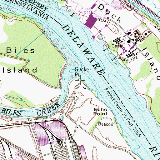 Topographic Map of Sucker Point, PA