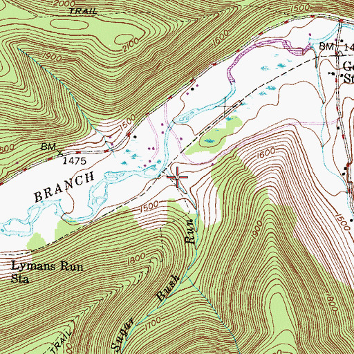 Topographic Map of Sugar Bush Hollow, PA