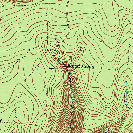 Topographic Map of Sugar Camp, PA