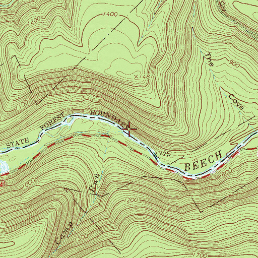Topographic Map of Sugar Camp Run, PA