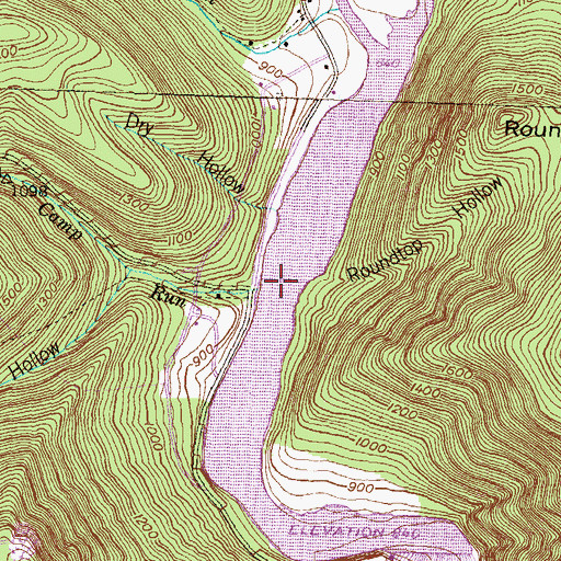Topographic Map of Sugar Camp Run, PA