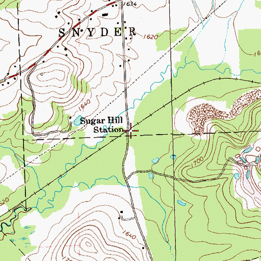 Topographic Map of Sugar Hill Station, PA