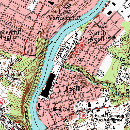 Topographic Map of Sugar Hollow, PA