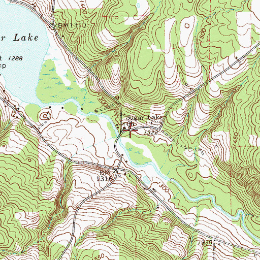 Topographic Map of Sugar Lake Church, PA
