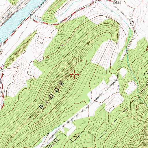 Topographic Map of Sugar Ridge, PA