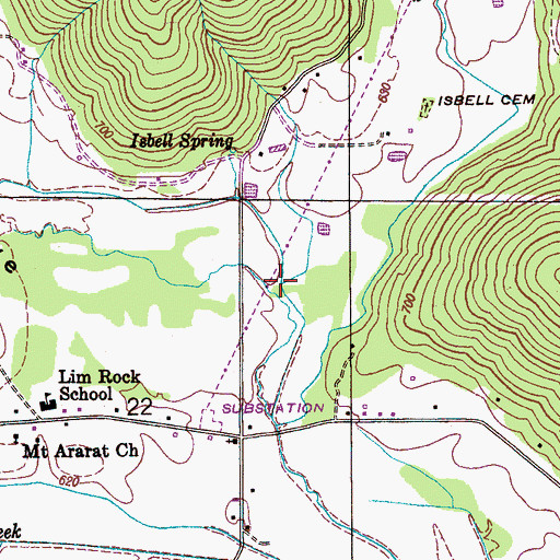 Topographic Map of Gentles Cove, AL