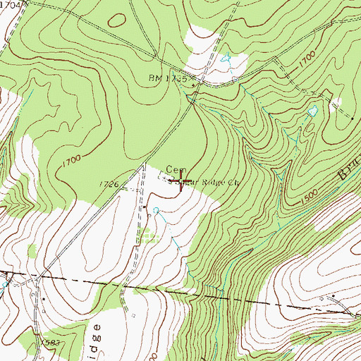 Topographic Map of Sugar Ridge Church, PA