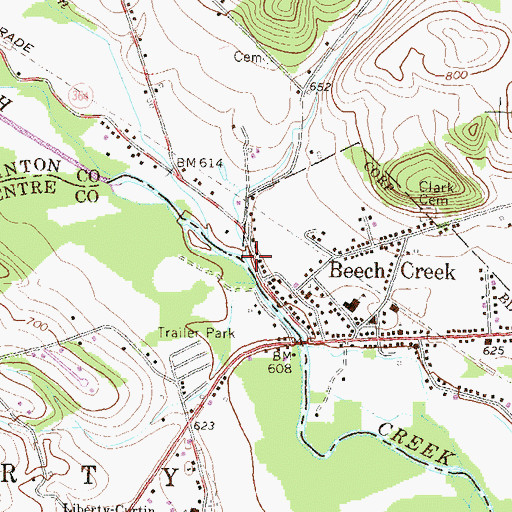 Topographic Map of Sugar Run, PA