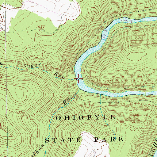Topographic Map of Sugar Run, PA