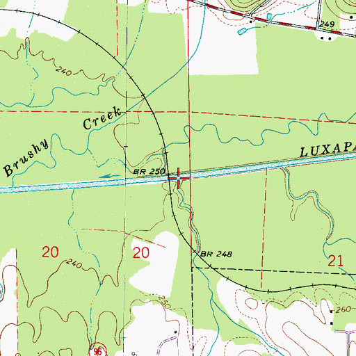 Topographic Map of Gentry Creek, AL