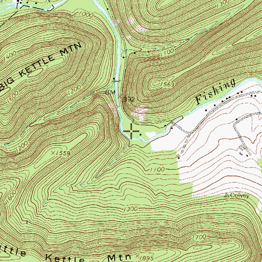 Topographic Map of Sugar Valley, PA