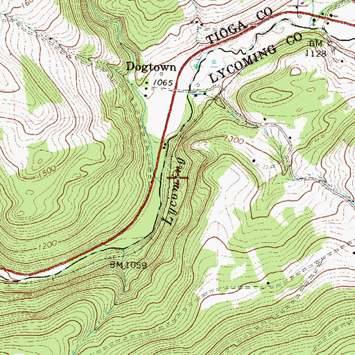 Topographic Map of Sugar Works Run, PA