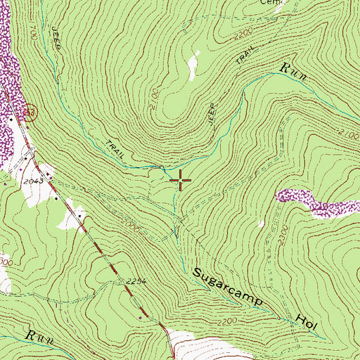 Topographic Map of Sugarcamp Hollow, PA
