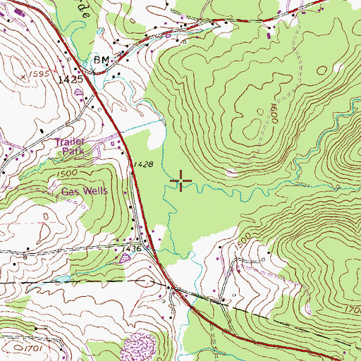Topographic Map of Sugarcamp Run, PA