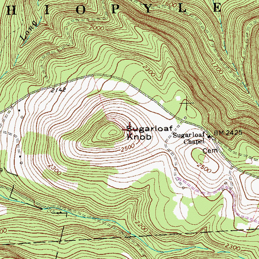 Topographic Map of Sugarloaf Knob, PA