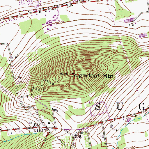 Topographic Map of Sugarloaf Mountain, PA