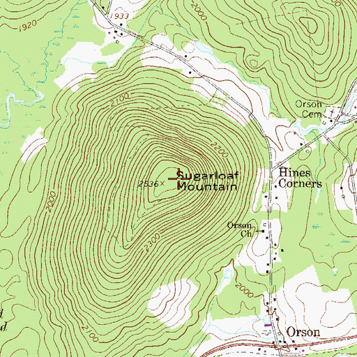 Topographic Map of Sugarloaf Mountain, PA