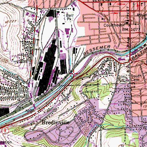 Topographic Map of Sullivan Run, PA