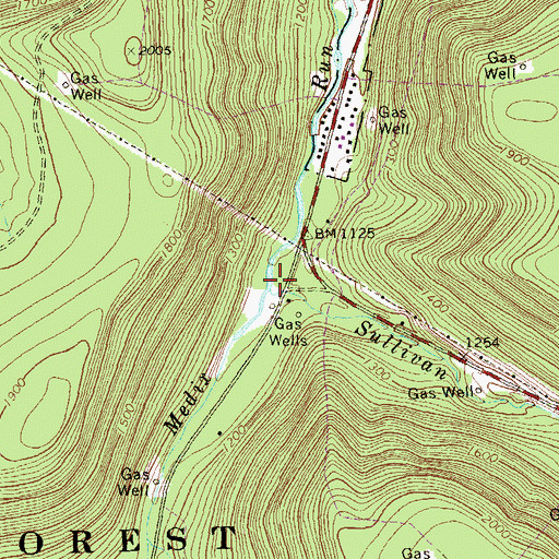 Topographic Map of Sullivan Run, PA