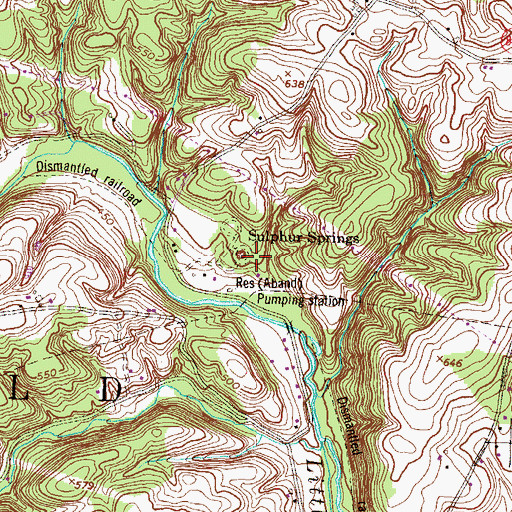 Topographic Map of Sulphur Springs, PA