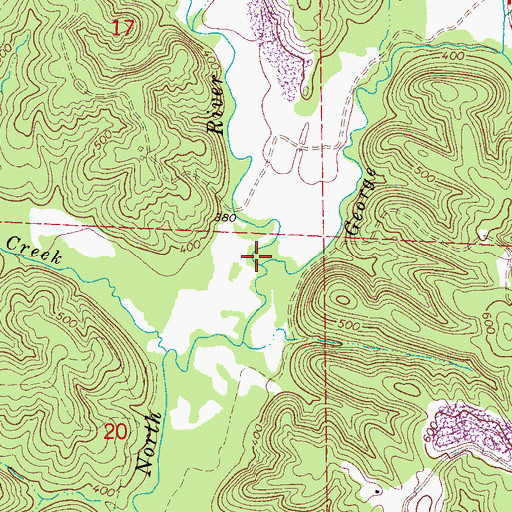 Topographic Map of George Creek, AL
