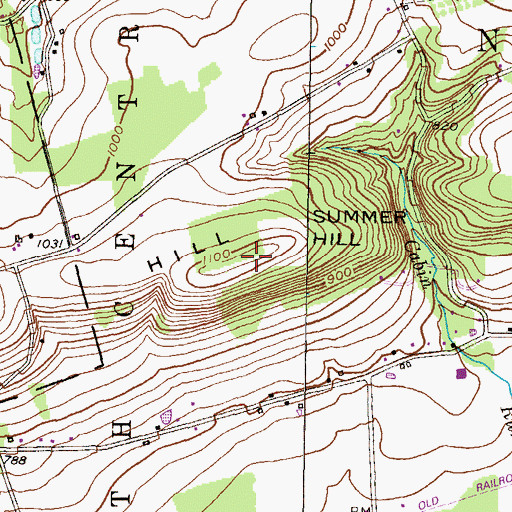 Topographic Map of Summer Hill, PA